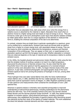 Sun – Part 8 - Spectroscopy 2