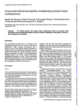 Acute Polyradiculoneuropathy Complicating Systemic Lupus Erythematosus