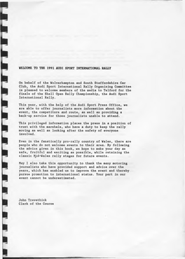 1991 Audi Sport Rally Media Manual