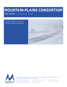 Speed Selection During Winter Road Conditions (MPC-19-394)