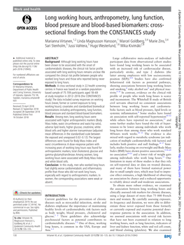 Cross-Sectional Findings from the C