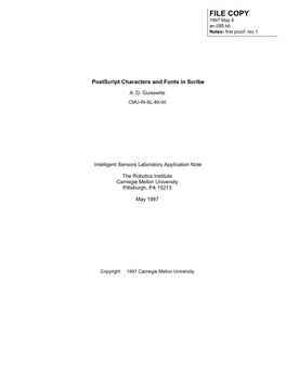 FILE COPY 1997 May 6 An.088.Txt Notes: First Proof, Rev.1