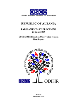 2013 OSCE Parliamentary Elections 23 June 2013 Final Report