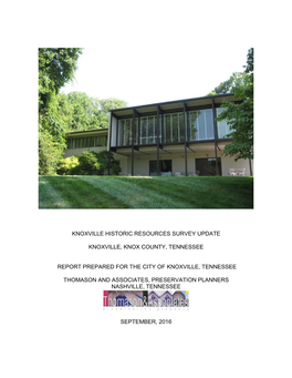 Knoxville Historic Resources Survey Report