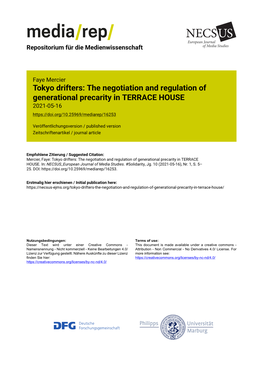 Tokyo Drifters: the Negotiation and Regulation of Generational Precarity in TERRACE HOUSE 2021-05-16