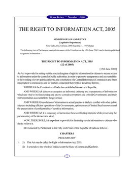 The Right to Information Act, 2005