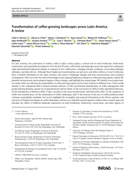 Transformation of Coffee-Growing Landscapes Across Latin America. Areview