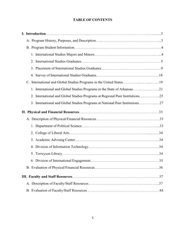 International Studies Program Self-Study Report