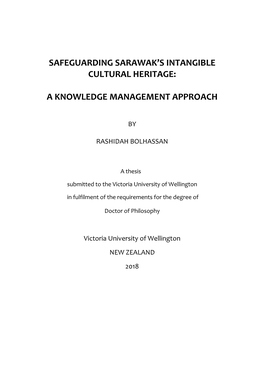 Safeguarding Sarawak's Intangible Cultural Heritage