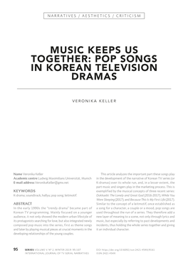 Pop Songs in Korean Television Dramas