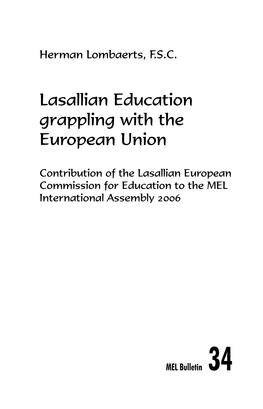 34 Lasallian Education Grappling with the European Union