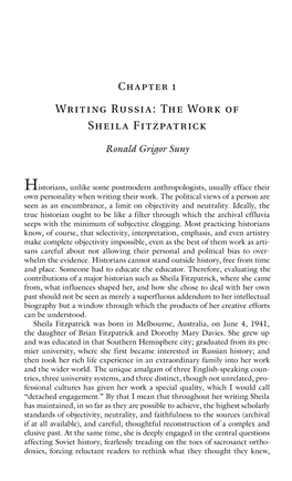 Writing the Stalin Era: Sheila Fitzpatrick and Soviet Historiography