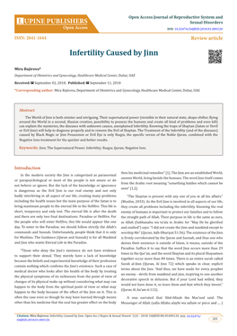 Infertility Caused by Jinn