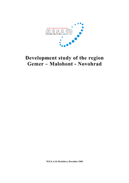 Development Study of the Region Gemer Œ Malohont