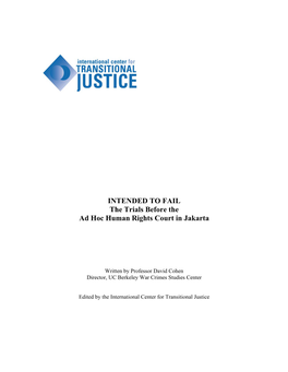 Interim Report on Indonesian Ad Hoc Human Rights Tribunals