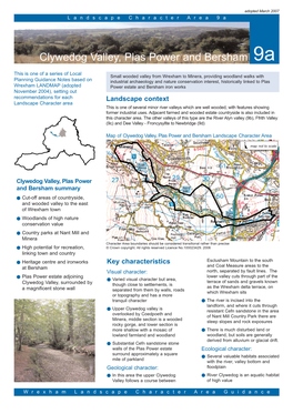 Clywedog Valley, Plas Power and Bersham 9A