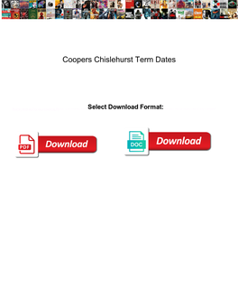 Coopers Chislehurst Term Dates