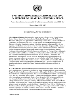 United Nations International Meeting in Support of Israeli-Palestinian Peace