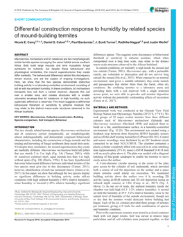 Differential Construction Response to Humidity by Related Species of Mound-Building Termites Nicole E