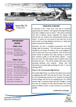 Issue 12 -11 AUGUST 2016
