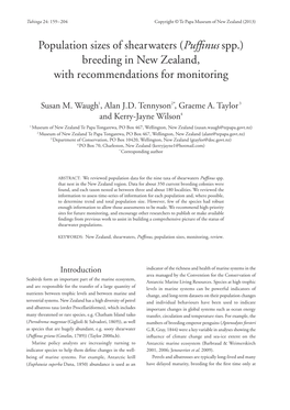 Population Sizes of Shearwaters (Puffinus Spp.)