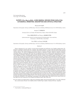 8Ges6, a NEW MINERAL SPECIES from CAPILLITAS, CATAMARCA, ARGENTINA: DESCRIPTION and CRYSTAL STRUCTURE