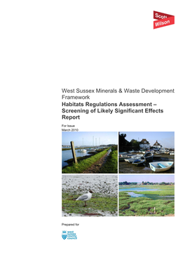 Habitats Regulations Assessment – Screening of Likely Significant Effects Report