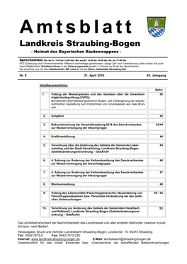 I: Bekanntmachungen Des Landratsamtes