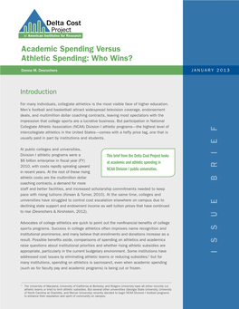 Academic Spending Vs. Athletic Spending