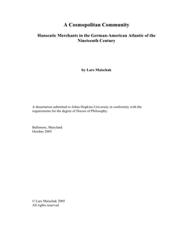 Hanseatic Merchants in the German-American Atlantic of the Nineteenth Century