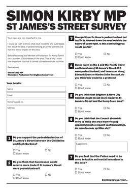 St James's Street Survey