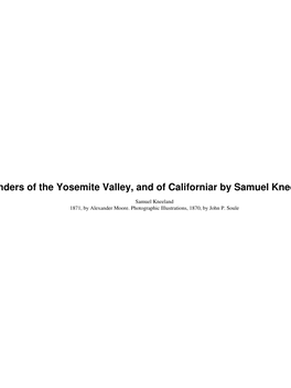 The Wonders of the Yosemite Valley, and of Californiar by Samuel Kneeland (1872)
