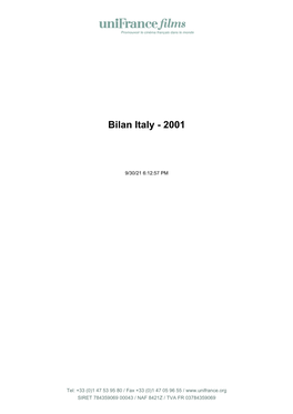 Bilan Italy - 2001