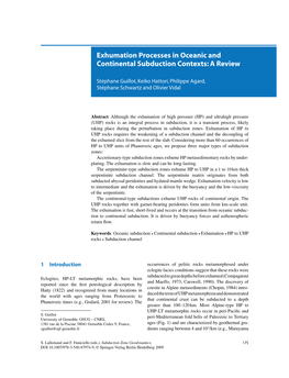 Exhumation Processes in Oceanic and Continental Subduction Contexts: a Review