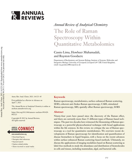 The Role of Raman Spectroscopy Within Quantitative Metabolomics