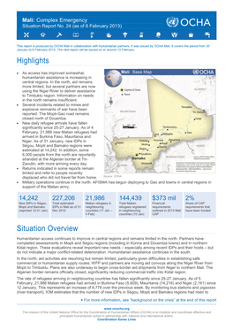 Highlights Situation Overview