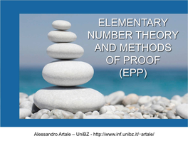 Elementary Number Theory and Methods of Proof (Epp)