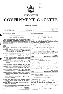 Zimbabwean Government Gazette