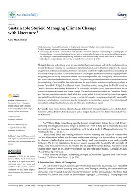 Managing Climate Change with Literature †