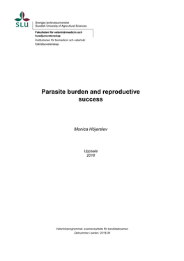 Parasite Burden and Reproductive Success