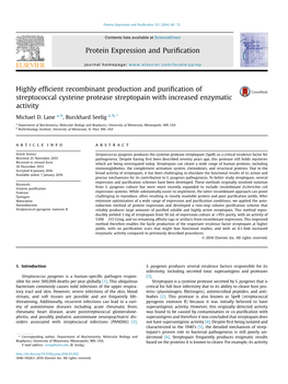 Protein Expression and Purification