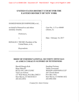 Amicus Brief Derives from the Sworn Joint Declaration of Ten of the Signatories, First Submitted in Washington V