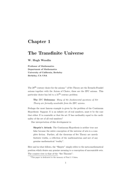 The Transfinite Universe