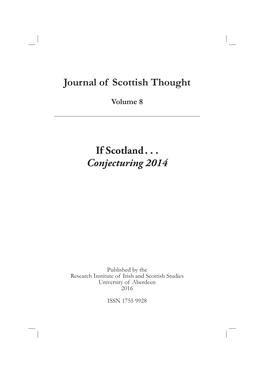 Journal of Scottish Thought If Scotland . . . Conjecturing 2014
