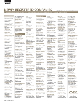 Newly Registered Companies