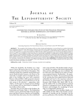 Pyralidae): Historical Review, Morphology, and Nomenclature