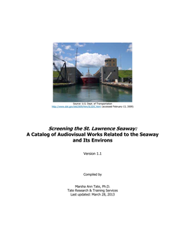 Screening the St. Lawrence Seaway: a Catalog of Audiovisual Works Related to the Seaway and Its Environs