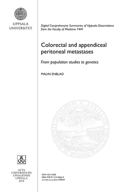 Colorectal and Appendiceal Peritoneal Metastases