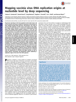 Mapping Vaccinia Virus DNA Replication Origins at Nucleotide Level by Deep Sequencing