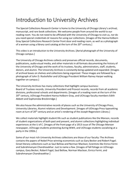 Introduction to University Archives